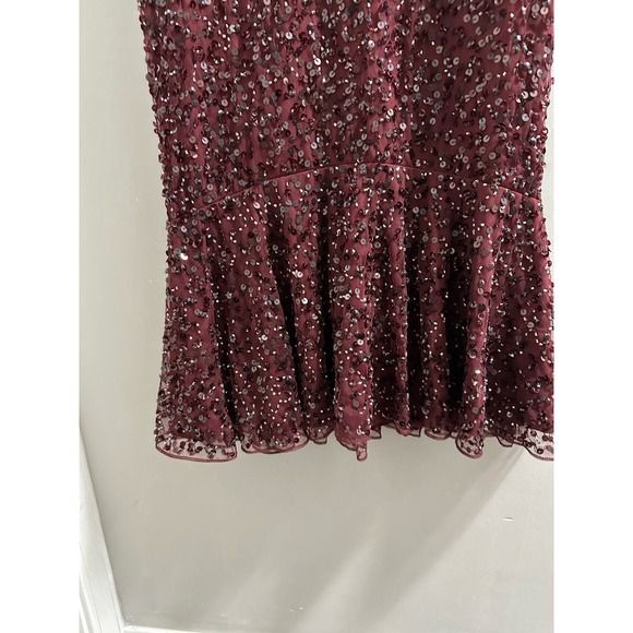 Elegant Burgundy Sequin Dress - Picture 10 of 16